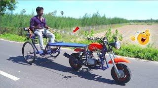 Bike️ குதிரை சவாரி..!100% Real | Making Horse Cart with Bike | Mr.Village Vaathi