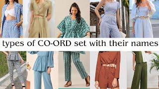 types of Co-ord Sets with their names | Wedding Co-ord Sets Designs.