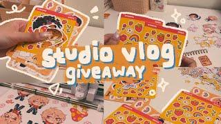 studio vlog 01  making stickers at home for the first time