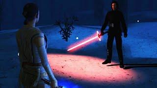 Rey & Finn vs Kylo Ren NPC Fight! Star Wars Jedi Academy Movie Duels