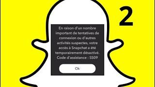 Problème de création de compte Snapchat Code d’assistance : SS09