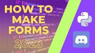 How to Make Forms in Pycord 2022: The Complete Guide!