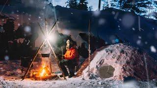 SOLO WINTER STORM Camping. Bushcraft and Dutch Oven Cooking