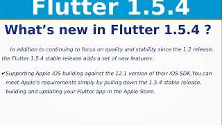 Flutter 1.5.4 Release Updates | Breaking Changes | iOS |  Web | Google I/O 2019