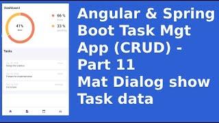 Angular & Spring Boot Task Mgt App (CRUD) - Part 11 Mat Dialog show Task data