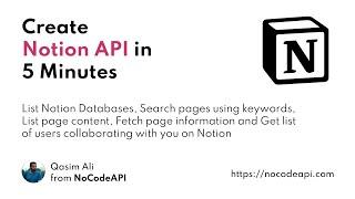 Create Notion API in 5 Minutes