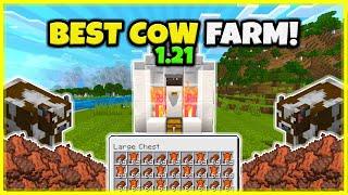 BEST COW FARM EVER!! (AUTOMATIC!!) In Minecraft Bedrock 1.21 And Java