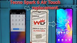 Tecno Spark 6 Air Touch replacement. // Tecno spark 6 Air cracked glass restoration.