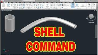 How to use SHELL Command in autocad 3D |cad tutorials