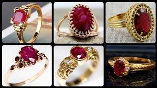 Exotic & Expensive Antique Victorian 18k Gold Ruby Engagement Rings