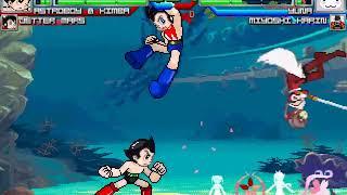 NICK54222 MUGEN: Astroboy and Kimba and Jetter Mars VS Yuki Yuna and Miyoshi Karin