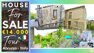 House to renovate but with good structure with terrace, garden, stone outbuilding for sale Abruzzo