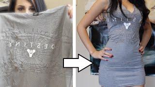  DIY: EASY TSHIRT DRESS TUTORIAL NO SEW 