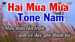 Karaoke Hai Mùa Mưa Tone Nam ( Si Thứ ) Nhạc Sống Tuấn Cò