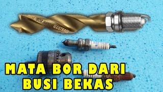 Cara Membuat Mata Bor Kayu dari Busi Bekas || Karto Sedhel Invention