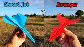 Sword Jet vs Avenger Paper Airplanes Flying Comparison and Making — Paper Airplane Tutorial