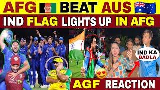 CONGRATULATIONS AFGHANISTAN BEAT LOSERS AUSTRALIAN TEAM | IND FLAG AND AFGHAN REACTION