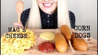 Corn Dogs and Mac and Cheese ASMR Eating Sounds *No Talking*