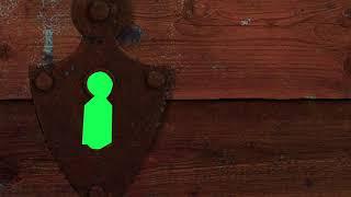 Green Screen Door lock - Chroma Key - No Copyright