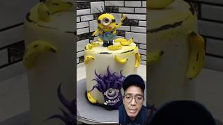 Dekorasi kue ulang tahun minion pisang dan monster #minions #cake #cakedecorating #minioncake