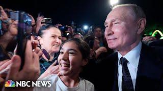 Russian TV shows Putin mobbed by residents of Derbent