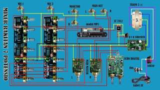 cara merakit mixer 7 potensio pakai modul mp3 & echo digital