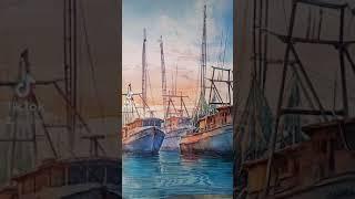 Shrimp Boat Watercolor Ft. Myers Beach #gibpal #Shorts