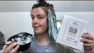 Trying the Schwarzkopf Bond Enforcing Color Remover on Green Hair