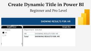 Dynamic Title in Power BI