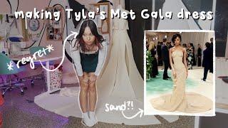 The FULL PROCESS of Recreating Tyla's Met Gala Sand Dress // Long Form Video #shorts