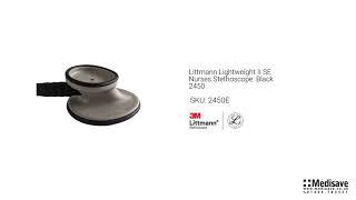 Littmann Lightweight II SE Nurses Stethoscope Black 2450 2450E