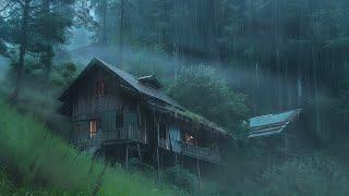 Beat Stress to Fall Asleep Faster with Heavy Rain & Powerful Thunder Sounds on a House in the Forest