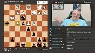 Daily Dose: Ben Finegold wins with O-O-O Castles Checkmate after blundering everything