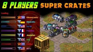 8 Players FFA in the SUPER CRATES MAP online multiplayer Yuri's Revenge Gameplay Kikematamitos