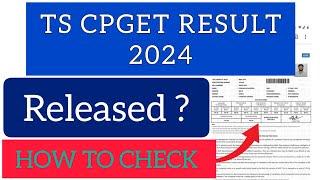 TS CPGET Result 2024 | How To Check TS CPGET Result 2024