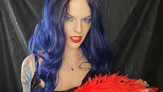 ASMR Femme Fatale Vampire Tickling Interrogation | Long Fake Nails & Feather | Film Noir