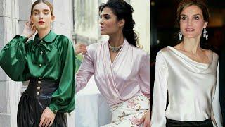 Trendy evening party wear Silk Blouse designs | Satin tops and Blouses for business women #2020