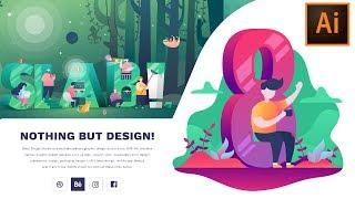 How to create flat illustration for banner design