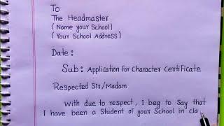 Applications For Character Certificate | Character Certificate Letter