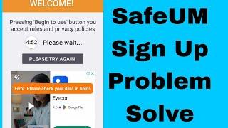 Safeum Sign-up problem | Safeum error please check your data in fields Problem sign up