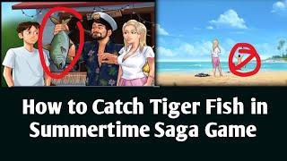 how to catch tiger fish in summertime saga game || Catch tiger fish || Summertime Saga Android Game