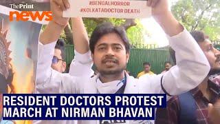 Resident Doctor Associations across Delhi conduct a joint protest march at Nirman Bhavan, New Delhi