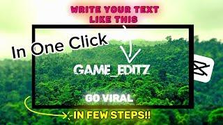 Viral Jungle Name - Capcut Tutorial | Urban Jungle Font | Photo Editing