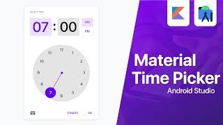 Material Time Picker - Material Design | Android Studio Tutorial
