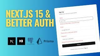 Next.js Credentials Auth Made Easy with Better Auth