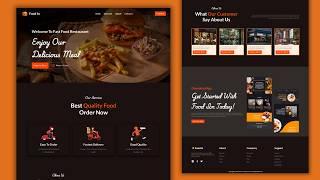 Build A Responsive Restaurant Website Design using HTML CSS & JavaScript