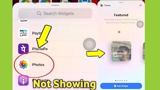 Photos app not showing in widget settings iPhone | Gallery Not Showing in iPhone Widget