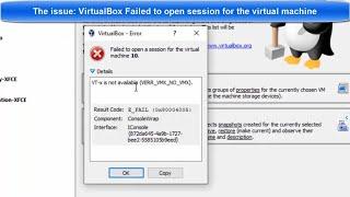 FIX: Failed to Open a Session for the Virtual Machine in VirtualBox