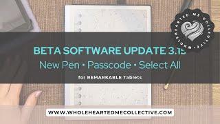 reMarkable Beta Software Update 3.15 for reMarkable Tablets