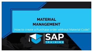 How to create a Purchase order in SAP though PR Reference? //  ME21N // ! Without Material code !